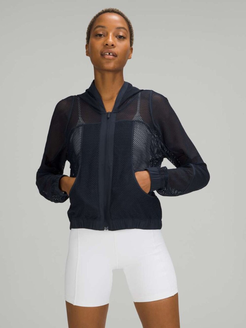 lululemon True Navy Relaxed Fit Mesh Jacket size 4